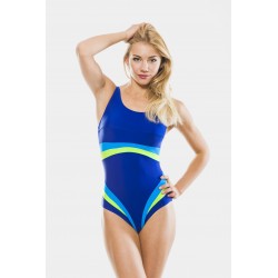 431/15  One piece swimwear with colorful stripes